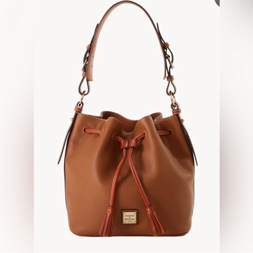 Dooney & Bourke Brown Leather Bucket Shoulder Bag